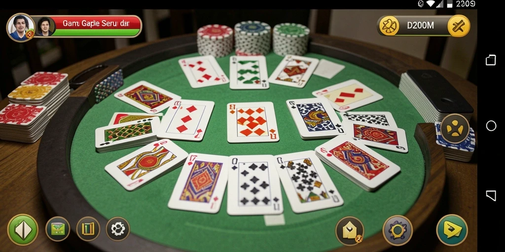 Gameplay seru D200M dalam permainan Gaple yang menantang.