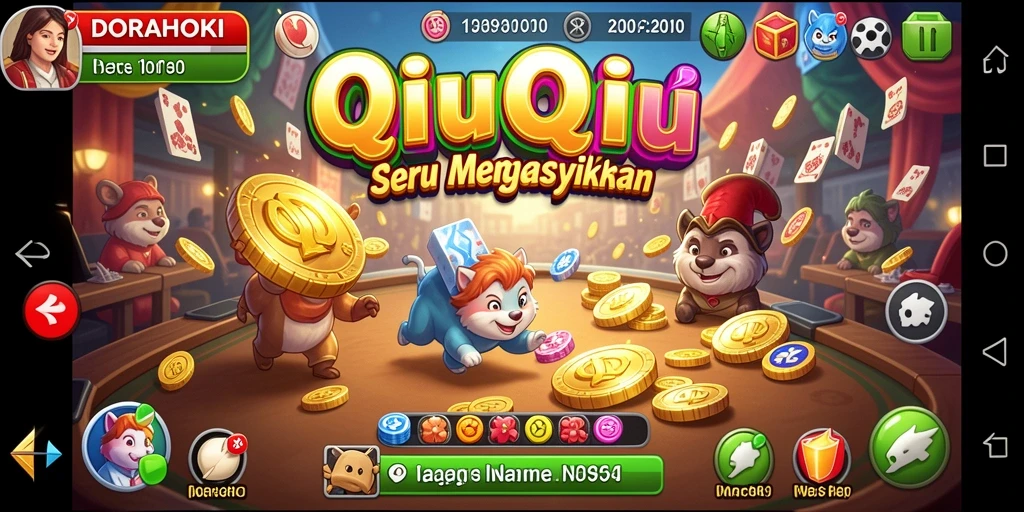Screenshot gameplay QiuQiu DORAHOKI yang menarik dan kompetitif.