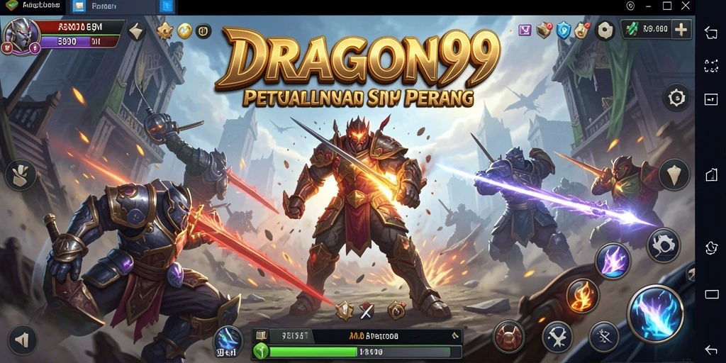 Screenshot gameplay <strong>DRAGON99</strong> menunjukkan aksi pertempuran yang mendebarkan.