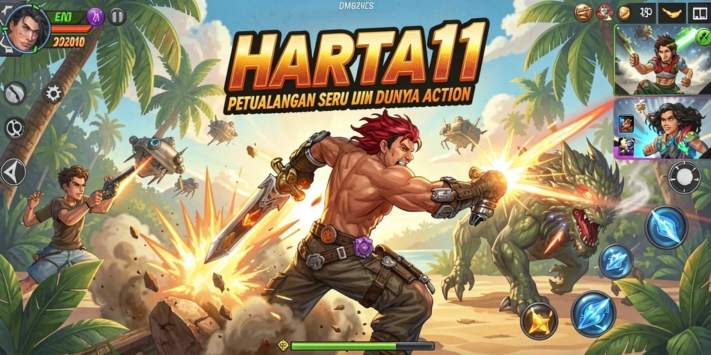 Tampilan seru dari gameplay HARTA11 dengan aksi mendebarkan.