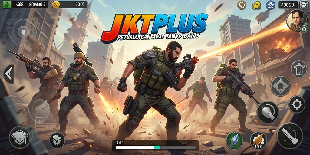 Tangkapan layar gameplay JKTPLUS yang penuh aksi dan menegangkan.