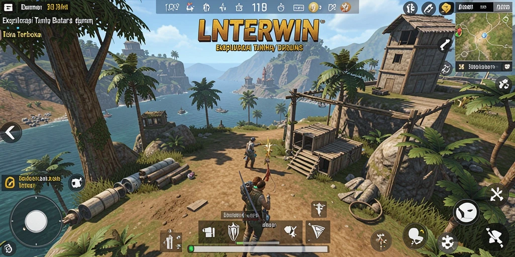 Tampilan gameplay yang menakjubkan dari LNTERWIN di dunia terbuka.
