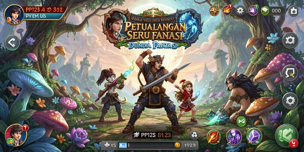 Gameplay PP123 yang seru dan mendebarkan dalam dunia fantasi.