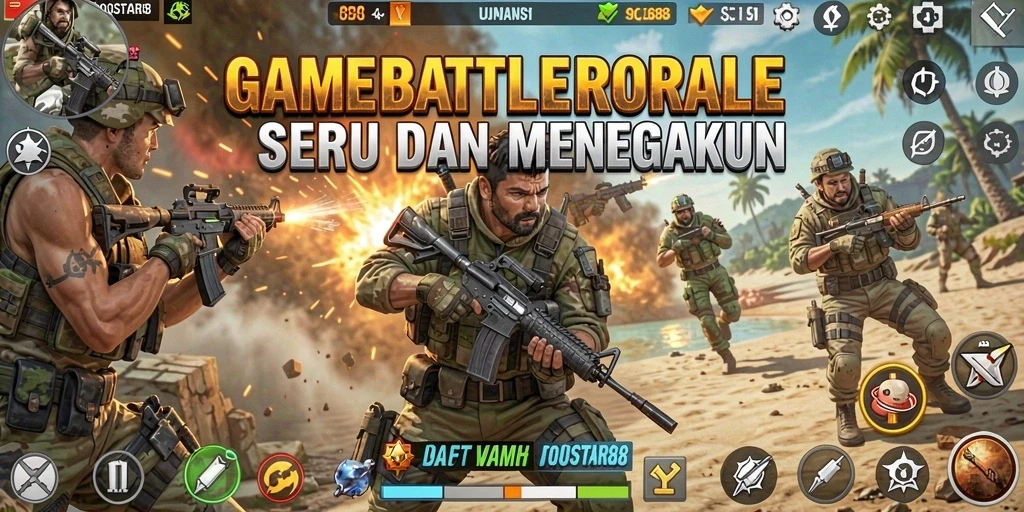 Gameplay menegangkan di QQSTAR88 dengan aksi Battle Royale yang intens.