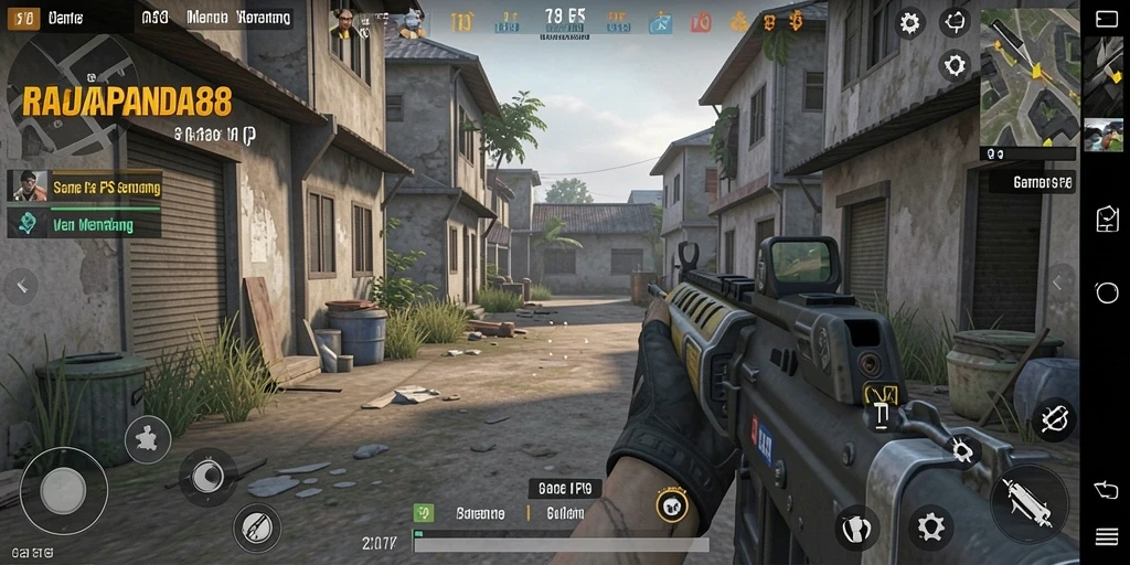 Screenshot RAJAPANDA88 menampilkan aksi gameplay FPS yang mendebarkan.