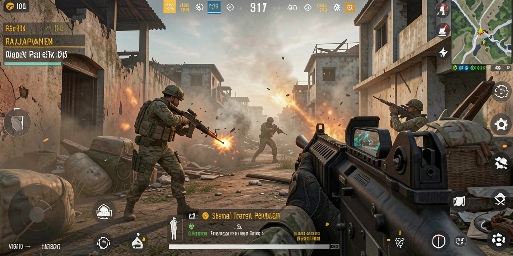 Screenshot dari gameplay RAJAPANEN menampilkan aksi pertempuran yang dinamis.