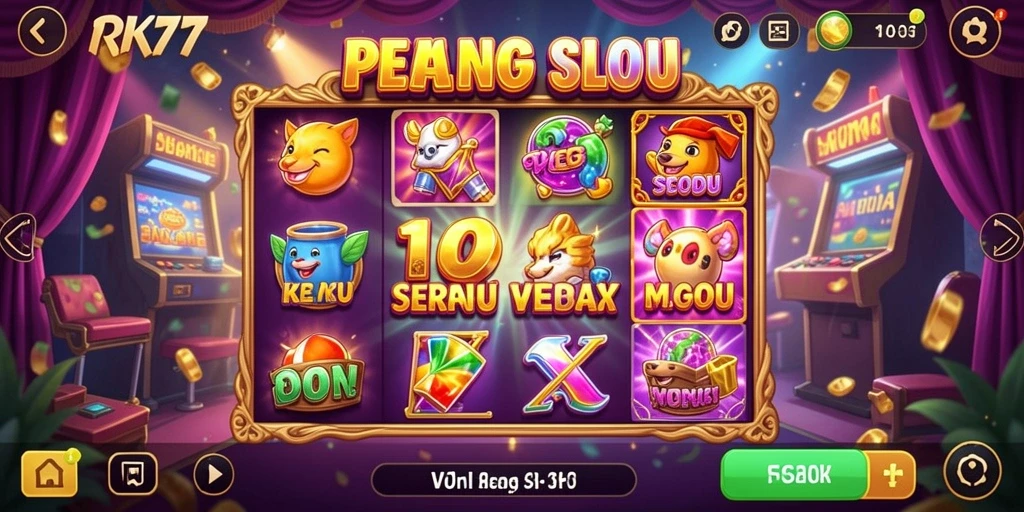 Screenshot gameplay RK77 menampilkan keseruan bermain slot.