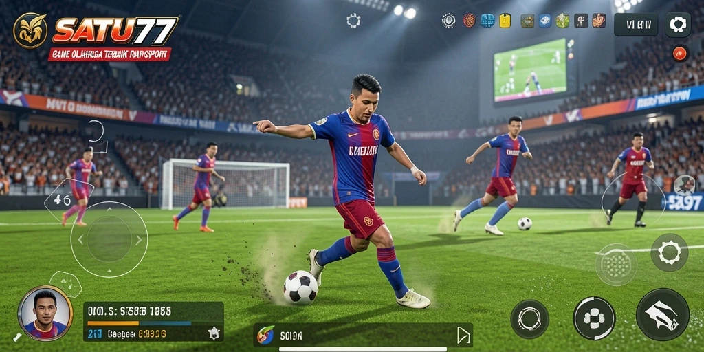Tampilan screenshot SATU77 menunjukkan pertandingan seru dalam game olahraga.