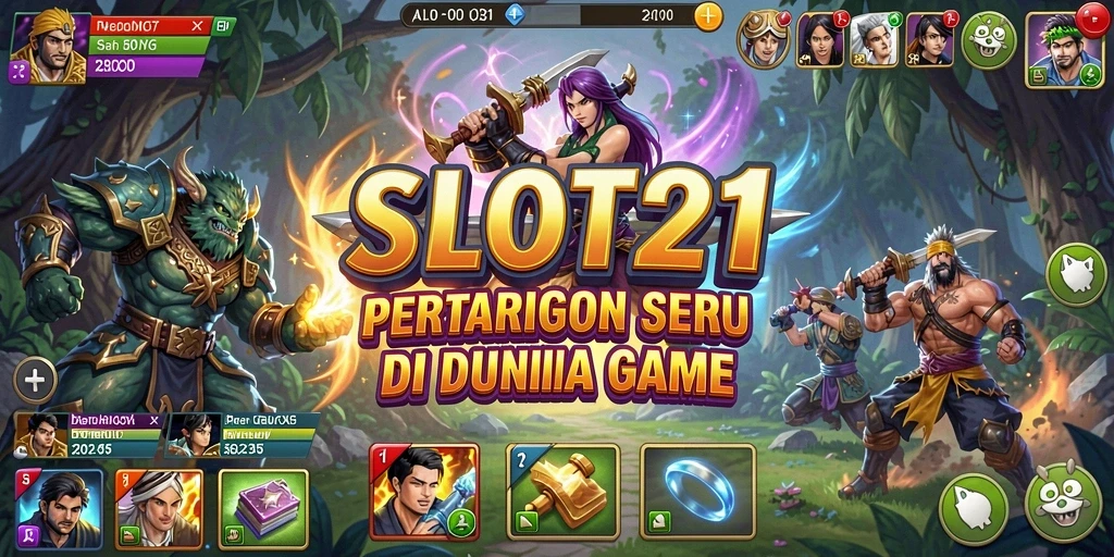 Tampilan gameplay SLOT21 yang menampilkan aksi pertarungan seru.
