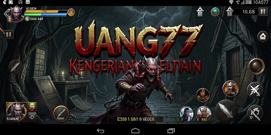 Screenshot UANG77 menampilkan momen ketegangan dalam gameplay horor.