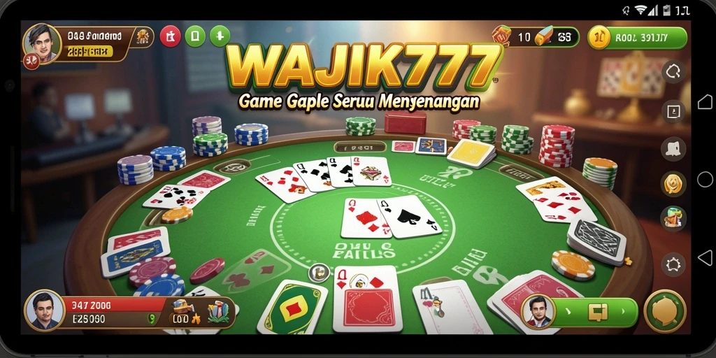Screenshot gameplay WAJIK777 menampilkan suasana seru permainan Gaple.