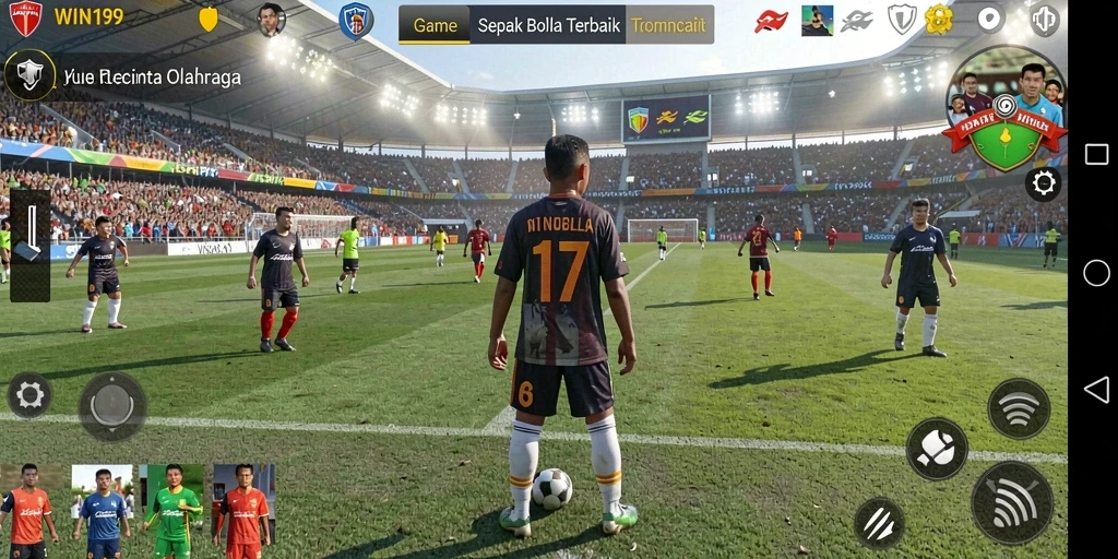 Screenshot WIN199 menampilkan aksi seru di lapangan sepak bola.