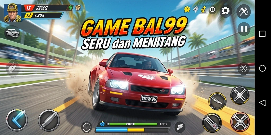 Tampilan menarik dari gameplay balap WOW99 yang menegangkan.