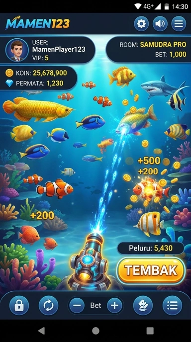 Tampilan utama aplikasi mamen123 yang menarik.